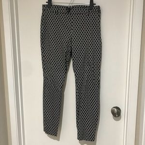 H&M Black and White Slim Trouser